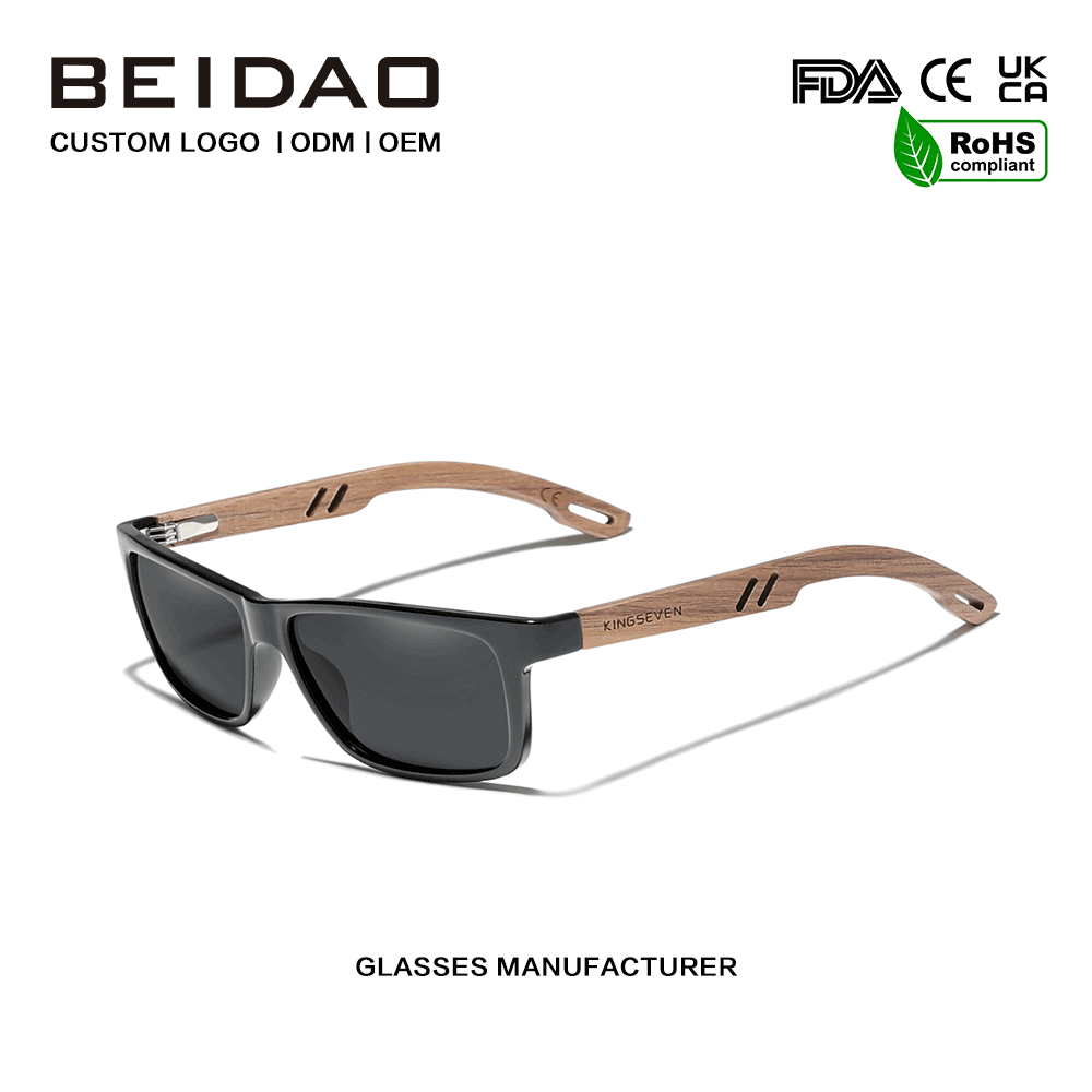 Classic Natural Black Walnut TR90 kehykset aurinkolasit