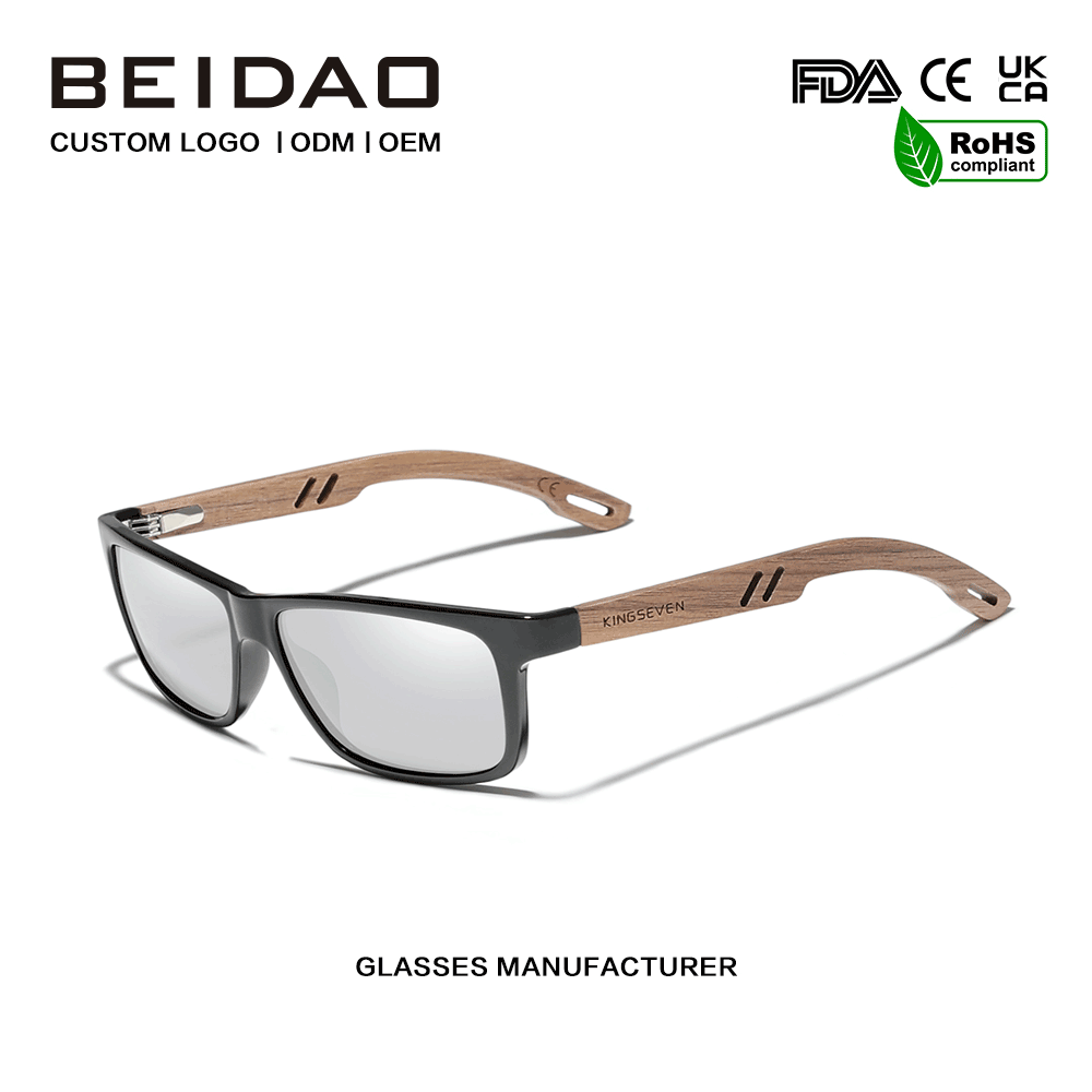 Suunnittelija käsintehdyt Walnut Frame aurinkolasit silmälasit