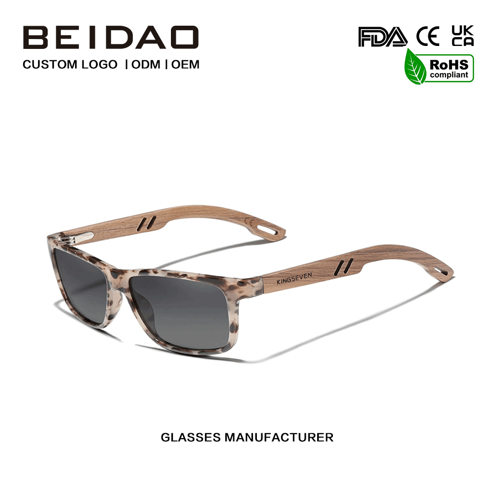 Käsintehdyt Walnut Frame Anti-Radiation Gradient aurinkolasit