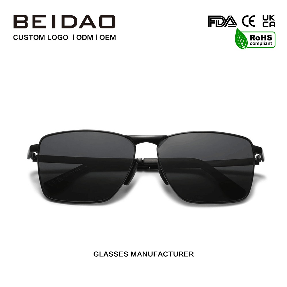 Luxury Alloy Square UV400 Polarisaatioaurinkolasit