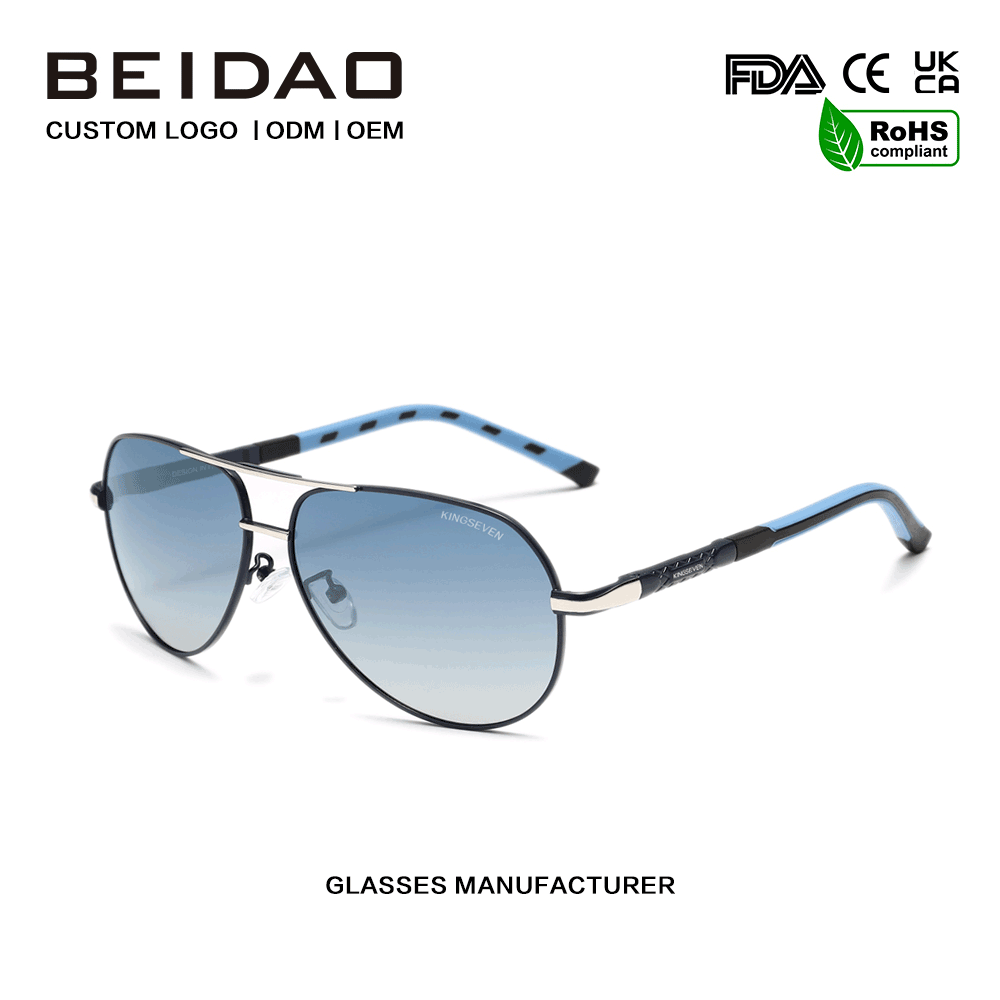 Uudet Designer Gradient Alloy Frame UV400 Fashion -aurinkolasit